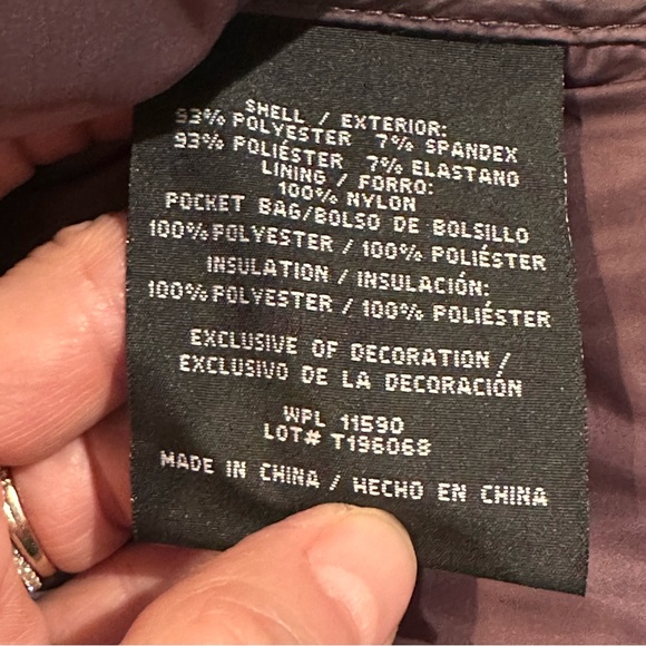 32 Degrees Heat Womens Mid Length Puffer Jacket Size M Purple Hooded Pockets Zip - Picture 7 of 11